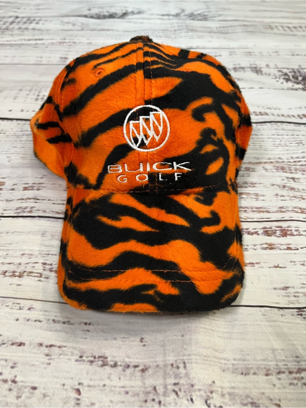 Vintage Microfurr Buick Golf Adjustable Tiger Print Hat